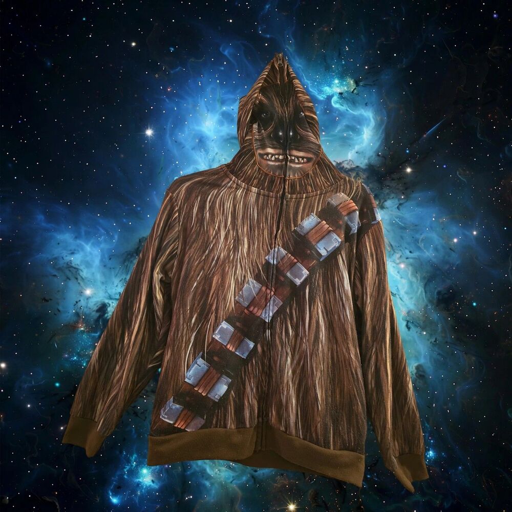 Star Wars Chewbacca Costume Hoodie Jacket Kids Large Halloween C243